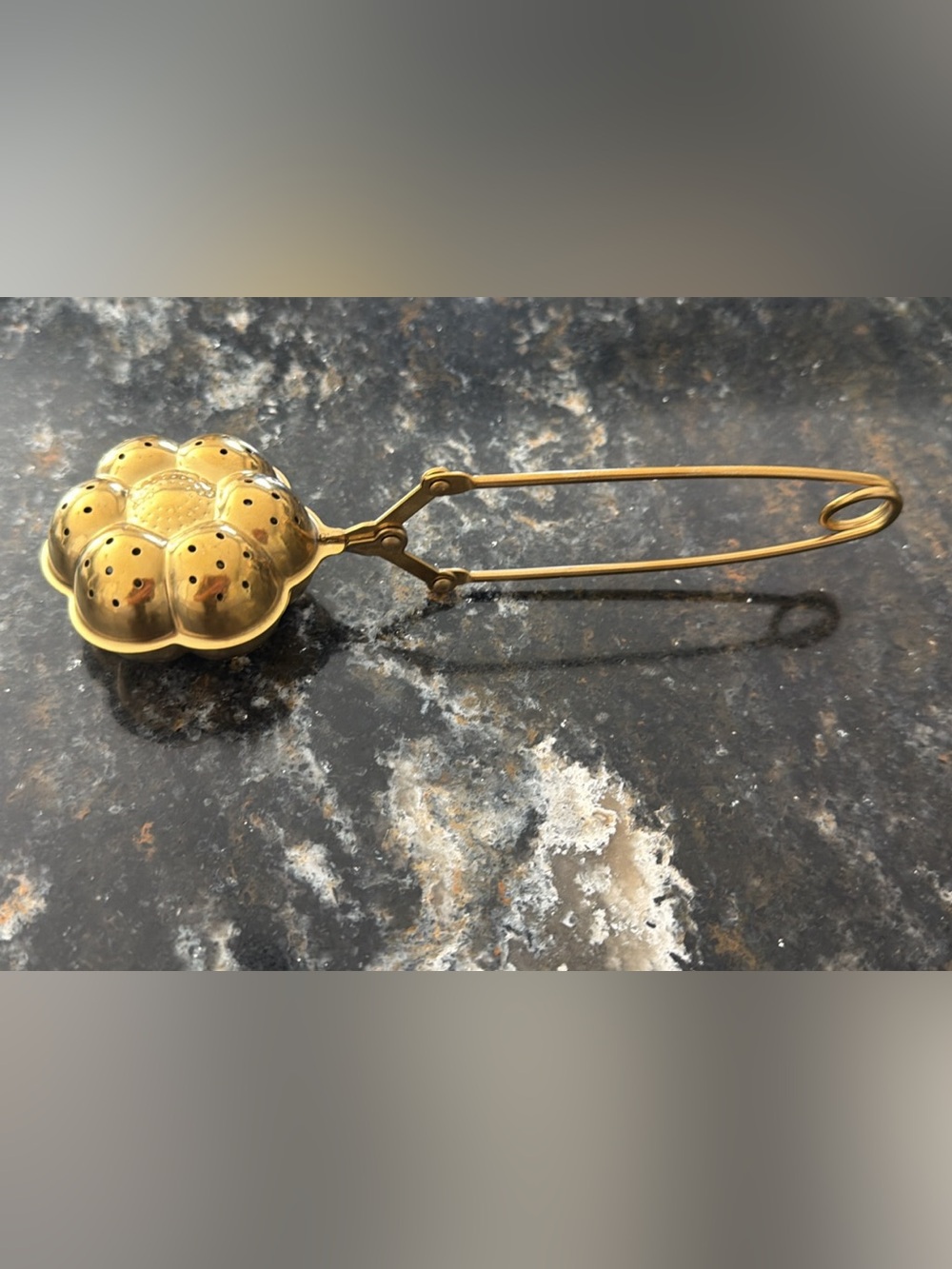 Vintage-Style Gold Flower Tea Infuser Tongs